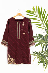 DC-0394 MAROON EMBROIDERED KURTA